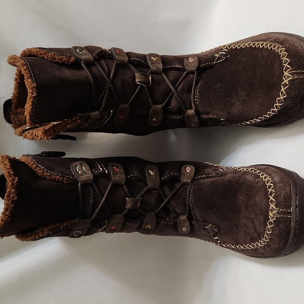 Timberland Oslo Brown Leather Waterproof Moccasin Lace-up boots (girls 6.5)